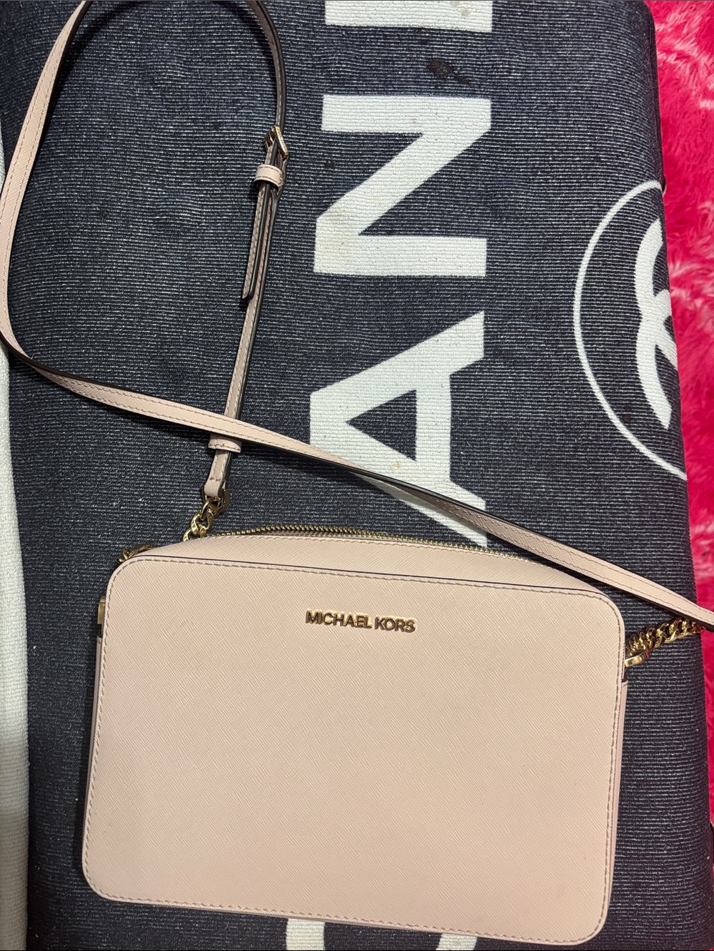 Michael Kors Blush Pink Saffiano Leather Crossbody Bag